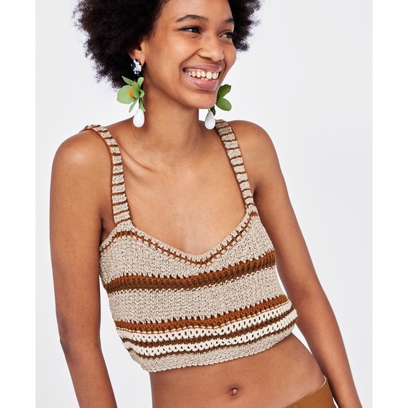 (SOLD)Zara Strappy Crochet Top - Picture 1 of 7
